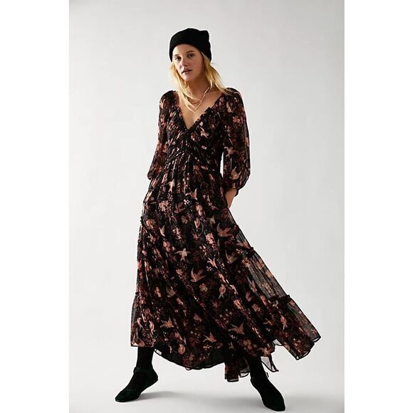 Free people -You're A Jewel Printed Maxi Dress size small - Picture 1 of 6